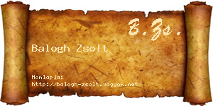Balogh Zsolt névjegykártya